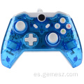 Joystick de juego con cable azul transparente para Xbox one